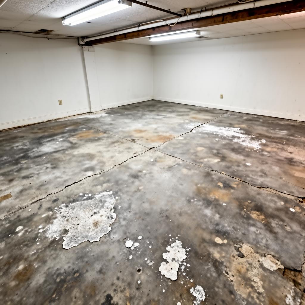 Finished Basement Living Space - before epoxy coating
